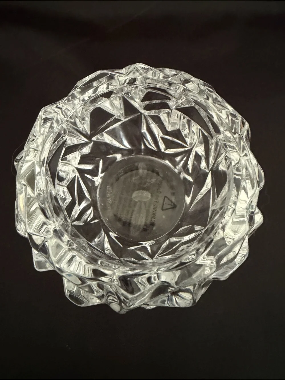 Tiffany & Co. Rock Cut Crystal Votive Candle Holder